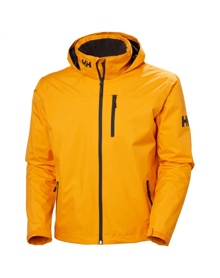 Helly Hansen Chaqueta de navegación de capa intermedia con capucha Crew 2.0 para hombre de color mostaza