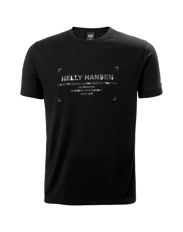 Helly Hansen Camiseta de entrenamiento Move Quick-Dry SS para homre de color negro