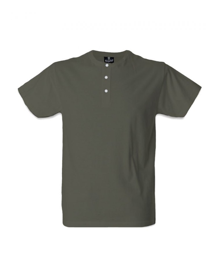 CAMISETA CON BOTONES RECYCLED GRIS OSCURO