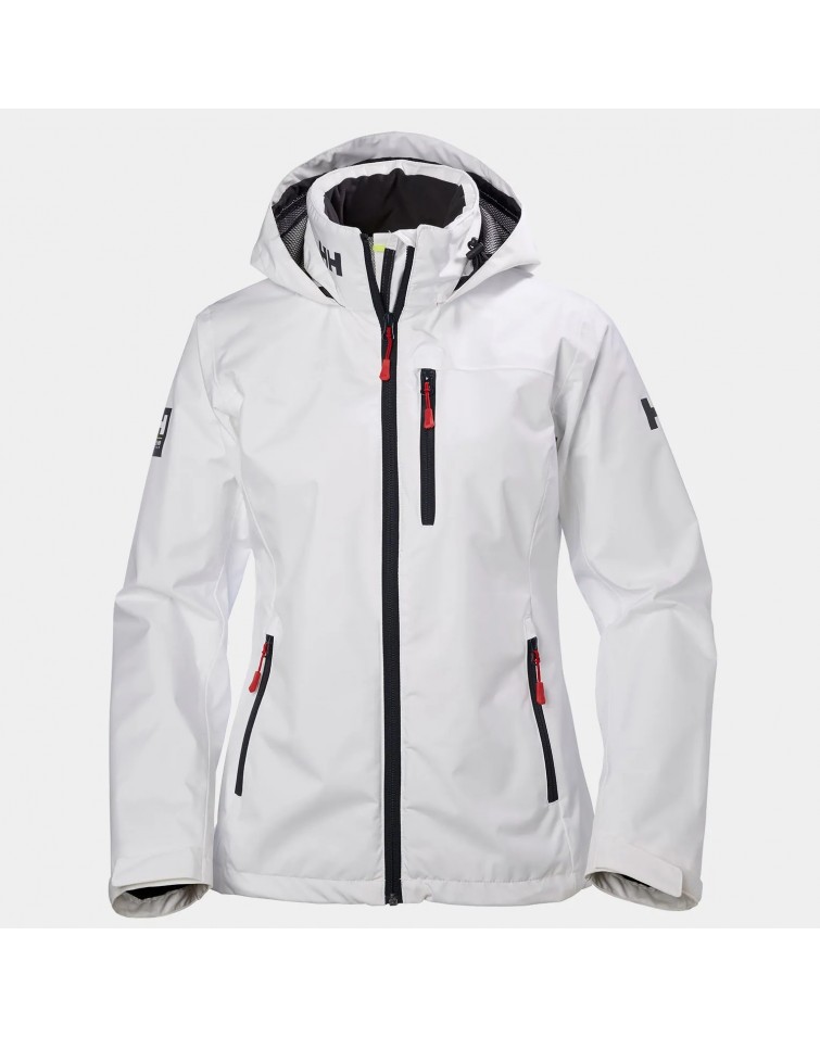 Helly Hansen Chaqueta de navegación de capa intermedia con capucha Crew 2.0 para mujer de color blanco