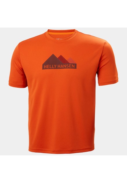 Helly Hansen Camiseta  GRAPHIC de hombre técnica color naranja