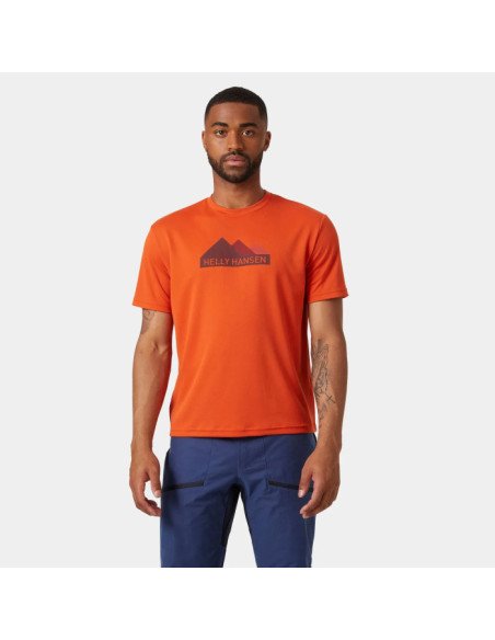 Helly Hansen Camiseta  GRAPHIC de hombre técnica color naranja