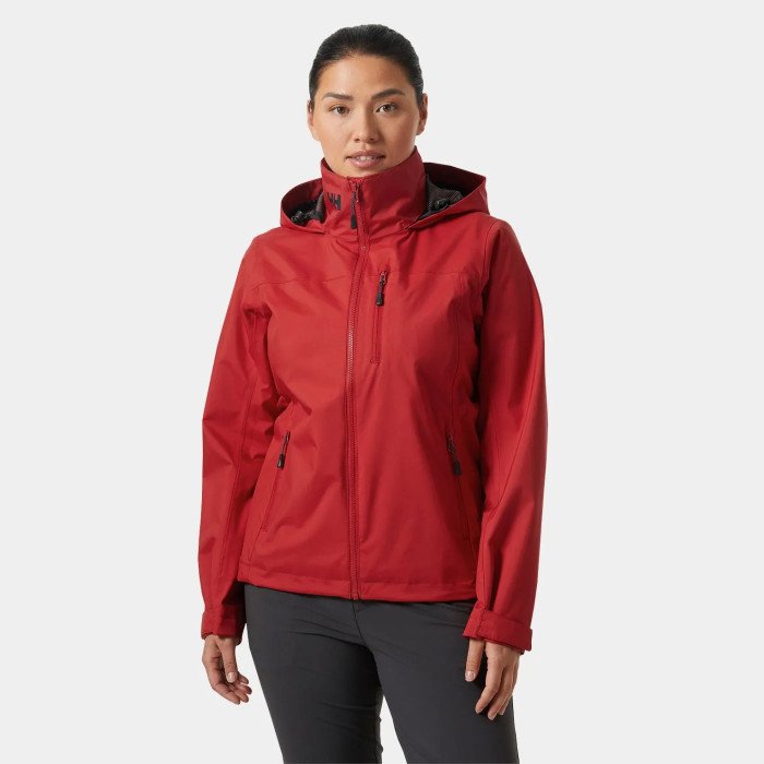 Helly Hansen Chaqueta de navegación con capucha Crew 2.0 de Mujer color rojo