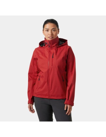 Helly Hansen Chaqueta de navegación con capucha Crew 2.0 de Mujer color rojo