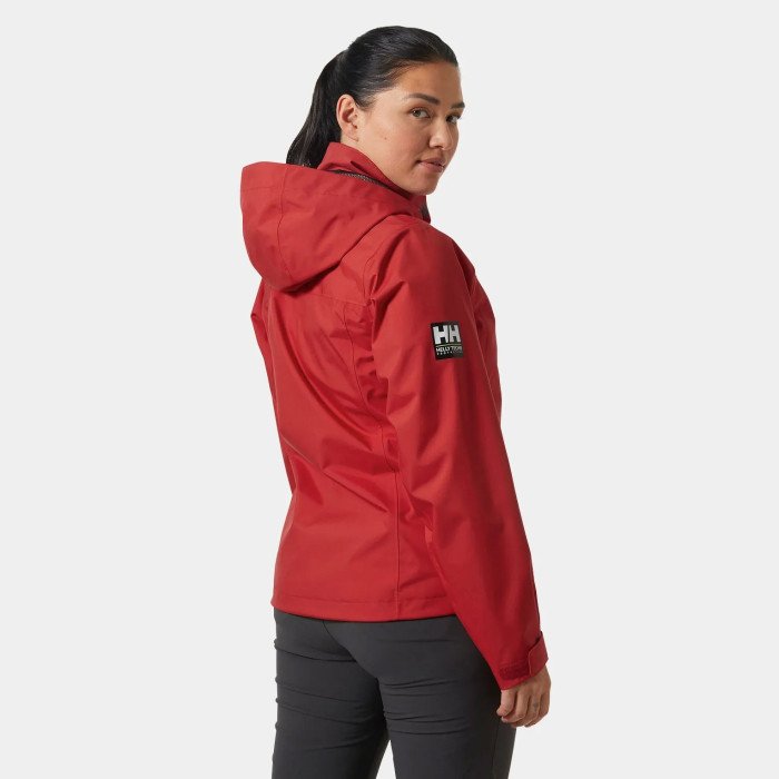 Helly Hansen Chaqueta de navegación con capucha Crew 2.0 de Mujer color rojo