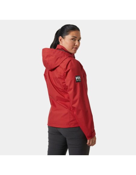 Helly Hansen Chaqueta de navegación con capucha Crew 2.0 de Mujer color rojo