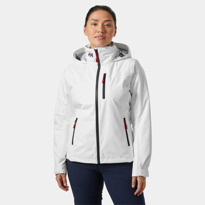 Helly Hansen Chaqueta de navegación de capa intermedia con capucha Crew 2.0 de Mujer color blanco