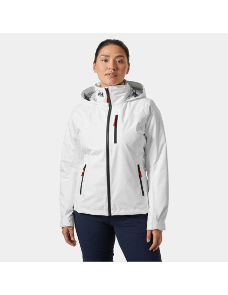 Helly Hansen Chaqueta de navegación de capa intermedia con capucha Crew 2.0 de Mujer color blanco