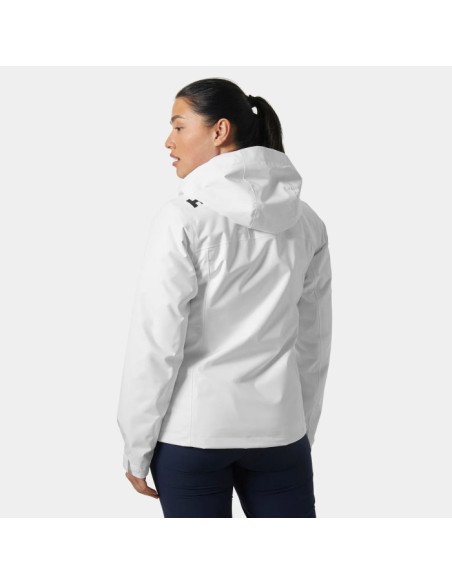 Helly Hansen Chaqueta de navegación de capa intermedia con capucha Crew 2.0 de Mujer color blanco