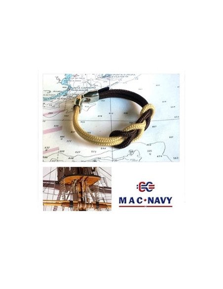 Pulsera Driza Marrón y Crema Curly