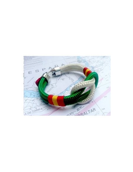 Pulsera Bandera de España color verde y blanco